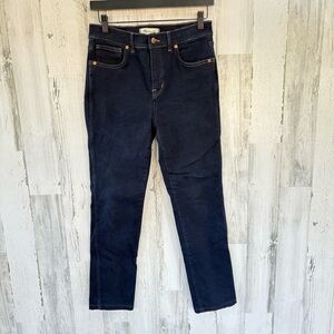 Madewell Women’s Mid Rise Stovepipe Dark Blue Denim Jeans Size 28X27.5X10” Rise